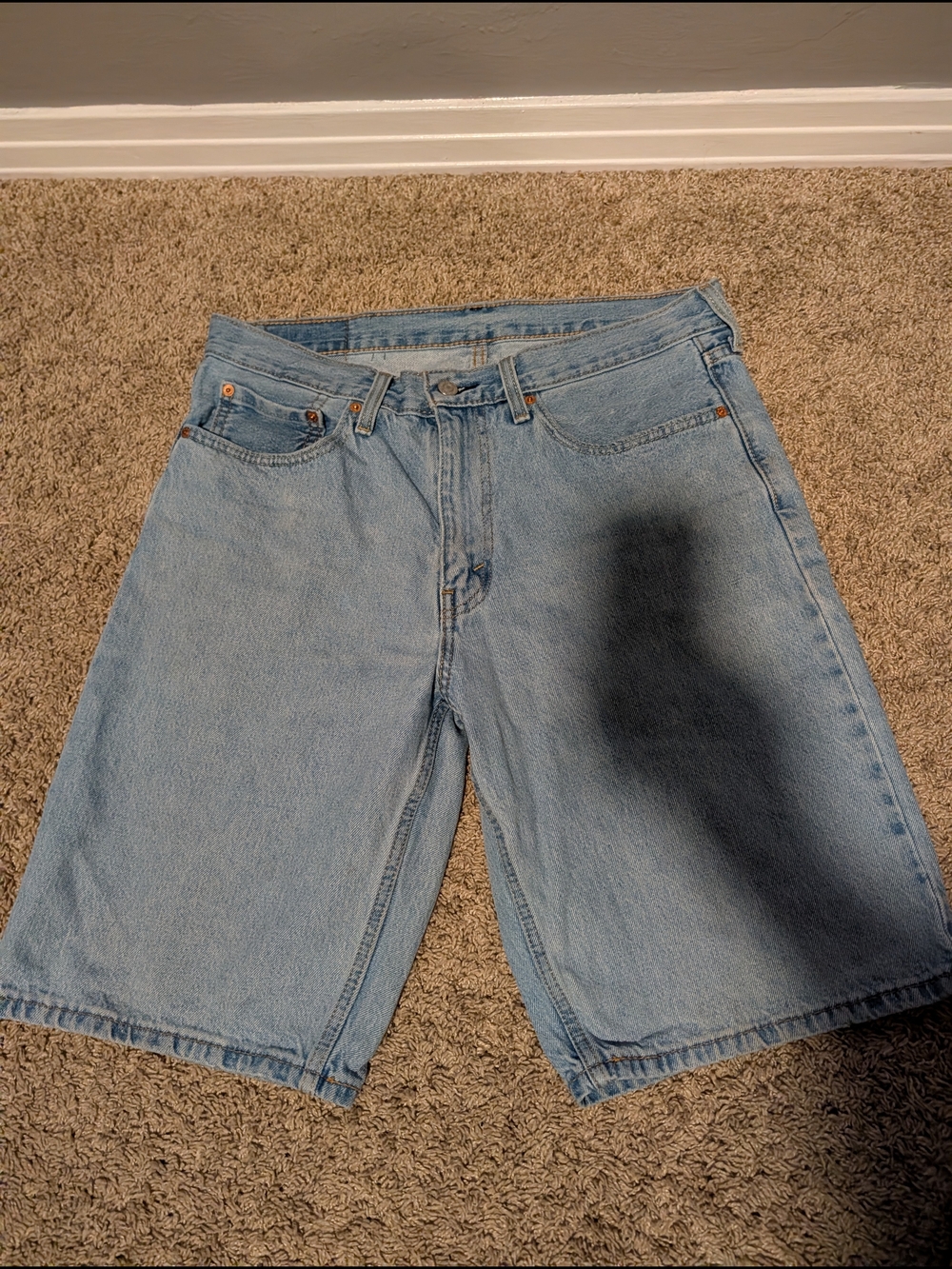Men's Light Blue Levi's 469 Jorts
